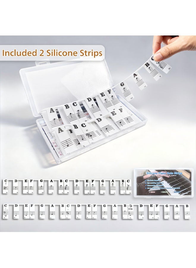 Piano Key Labels Removable, Keyboard Notes for 61 Keys, Black Large Bold Alphabet Silicone Piano Letter for Kids Beginners Lean to Play Piano - Image 5